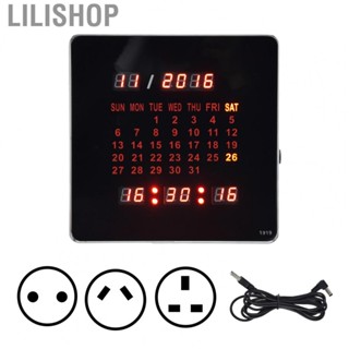 Lilishop Fashionable Digital Wall Clock Power Off Memory  Alarm Wall Calendar Clock