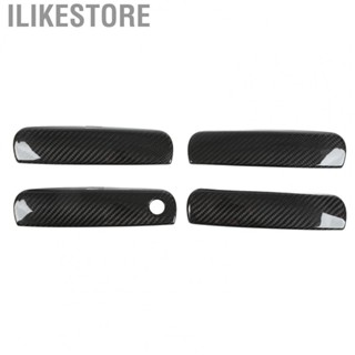 Ilikestore Outside Door Handle Trim  4pcs Colorfast Exterior Door Handle Cover Fashionable Carbon Fiber  Replacement for Dodge  2011‑2021 LHD for Decor