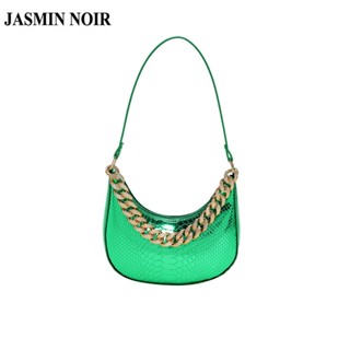 Jasmin NOIR กระเป๋าถือ กระเป๋าสะพายไหล่ สะพายข้าง หนังเทียม ลายงู ขนาดเล็ก เรียบง่าย สําหรับสตรี