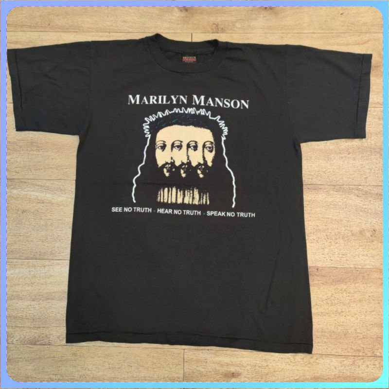 ขายร้อน1  สินค้าเฉพาะจุด MARILYN MANSON เสื้อวง เสื้อทัวร์ วงร็อค มาริลีน แมนสัน สามหน้า