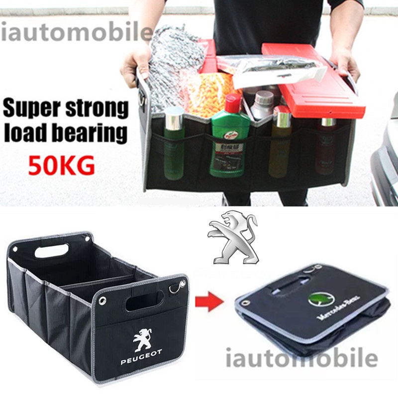 จัดแต่งทรงผมรถผ้า Oxford แบบพับได้รถ Trunk กระเป๋าเก็บเครื่องมือกล่องสําหรับ Peugeot 307 308S 206 RC