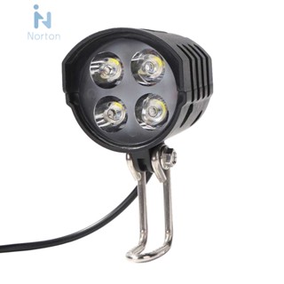 2 in 1 แตรไฟหน้าจักรยานไฟฟ้า LED 4 ดวง 12W 36V 48V 60V E-Bike