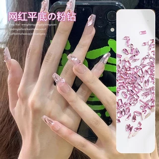 Koudan สติกเกอร์คริสตัลเพชรเทียม พลอยเทียม รูปแก้ว สีทอง ส้ม ฟ้า ชมพู สําหรับตกแต่งเล็บ DIY 100 ชิ้น