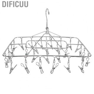 Dificuu Clothes Drying Rack W/28 Clips Stainless Steel  Drying Hanger For Sock