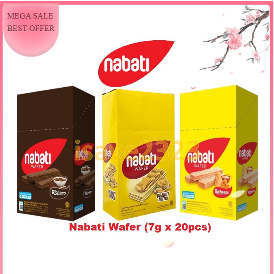 นาบาติ Nabati Wafer (7 กรัม x 20 ชิ้น) - Richeese / Richoco / Peanut Butter，