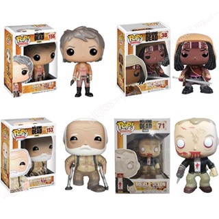 Funko POP โมเดลฟิกเกอร์ The Walking Dead Action Figure 156 CAROL PELETER 153 HERSHEL GREENE 38 MICHONNE MERLE DIXON สําหรับตกแต่งสํานักงาน