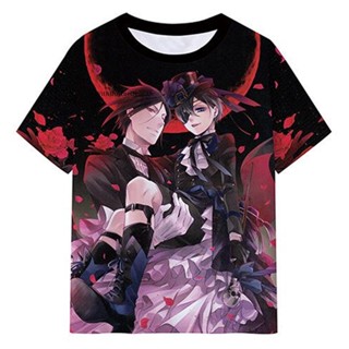 Better เสื้อยืดคอกลม แขนสั้น พิมพ์ลาย Black Butler 3D สีดํา Th