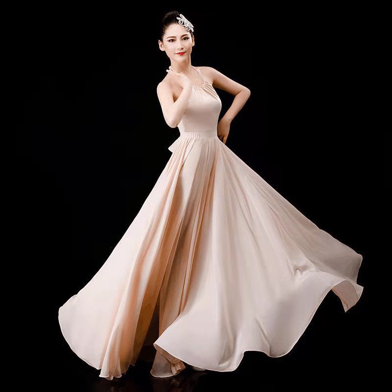 กระโปรงเต้นรํา สไตล์จีน คลาสสิก หรูหรา ขนาดใหญ่ สําหรับฝึกซ้อม