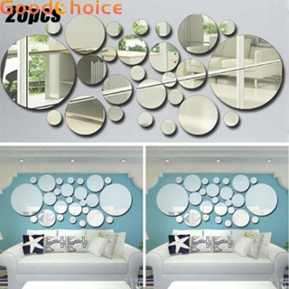 【Good】Mirror Wall Stickers DIY 26pcs/set Acrylic Mural Decal 3D Silver White【Ready Stock】