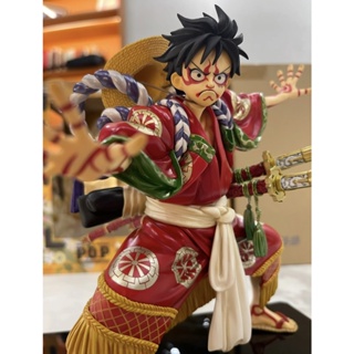 โมเดลฟิกเกอร์ วันพีช ลูฟี่ วันพีช แฮนด์เมด GK Kabuki Tianshi Luffy Fourth Gear Kimono Wano Country ของเล่นสําหรับเด็ก