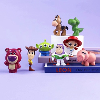โมเดลฟิกเกอร์การ์ตูนอนิเมะ Toy Story Q Version Woody Buzz Lightyear Lotso ขนาดเล็ก ของเล่นสําหรับเด็ก