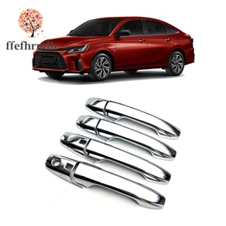 ฝาครอบมือจับประตูรถยนต์ โครเมี่ยม สีเงิน สําหรับ Toyota Yaris Ativ / Vois 2022 2023 8 ชิ้น