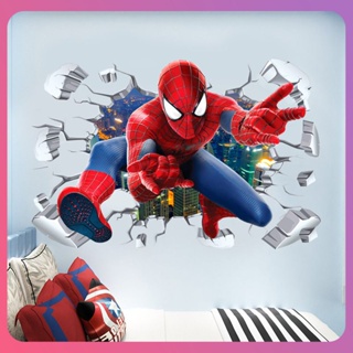 Creative Marvel Stickers 3d Wall Stickers The Avengers Captain America Spider-man Living Room Bedroom Decoration Wall Stickers In Children Room Decor [COD]