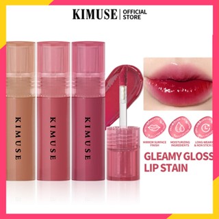 Kimuse ลิปสติก ลิปกลอส เพิ่มความชุ่มชื้น สีแดง ธรรมชาติ สีขาว แห้ง แต่งหน้า และสี