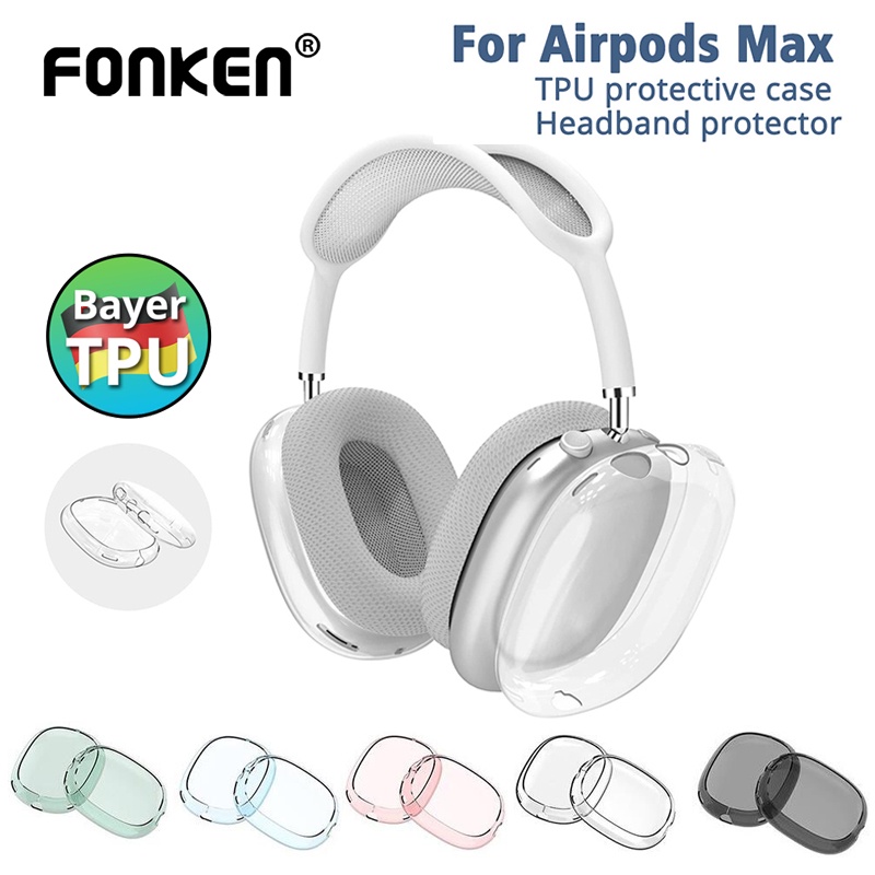 Fonken 2 ชิ้น / เซต นิ่ม ป้องกันรอยขีดข่วน เคสใส สําหรับ Air-Pods Max TPU ไร้สาย กันกระแทก หูฟัง เคส