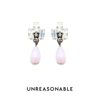 ต่างหู Drop สีชมพู ต่างหูคลิป ต่างหูก้านเงินแท้ น้ำหนักเบา สวยใส่สบาย Unreasonable Accessories UA0594-04