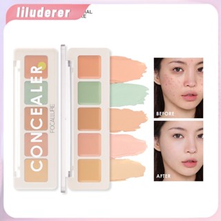 Focallure 5 Colour Corrector Concealer Palette Multicolor High Cover But Non-cakey Long-Lasting Naturale Green Concealer Face Makeup HO