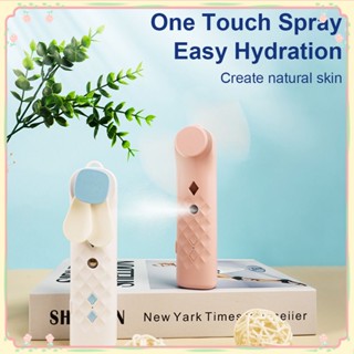 พัดลมไอน้ำขนาดเล็กแบบพกพา 2 In 1 Hydrating Humidifier Fan Usb Handheld Hydrating Artifact Air Cooling Fan 【sunny】