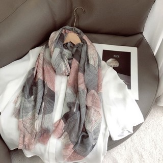Ombre Ginkgo ผ้าพันคอ ผ้าคลุมไหล่ ลายดอกไม้ คุณภาพสูง สําหรับผู้หญิงมุสลิม 180*90 ซม.