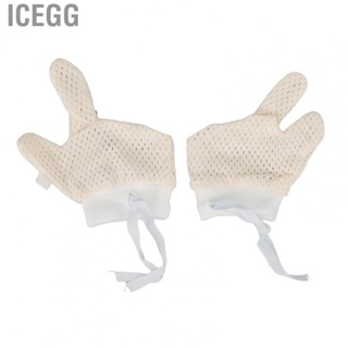 Icegg Baby Mittens Mesh Hand  With Drawstring Scratch Free Unisex For Infants Ne