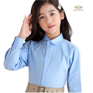 Girl Shirt เสื้อเชิ้ตเด็กหญิง เชิ้ตสีฟ้า ขนาด M, L, XL, 2XL, 4XL, 5XL