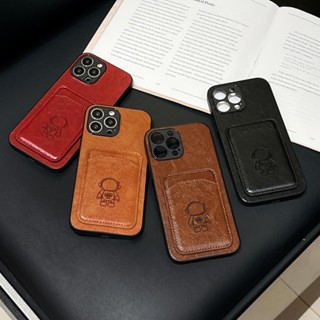 เคสโทรศัพท์มือถือหนัง ลายนักบินอวกาศ สําหรับ Apple iPhone 11 12 13 14 Pro Max