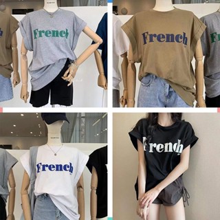 พร้อมส่ง เสื้อยืดเเขนสั้น เสื้อยืดทรงหลวมคอกลม เสื้อยืดคอกลมผ้านิ่มใส่สบาย ลายแฟชั่นวินเทจ