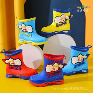 พร้อมส่ง รองเท้าบูทกันฝน ผ้ากํามะหยี่ กันน้ํา กันลื่น สําหรับเด็กผู้ชาย