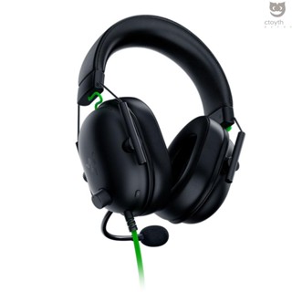 Ctoy Razer BlackShark V2 X ชุดหูฟังเล่นเกม แบบใช้สาย พร้อมไมโครโฟนลดเสียงรบกวน Razer TriForce 50 มม. 7.1 Surround S