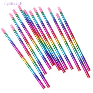 Rightfeel.th ใหม่ ดินสอไม้ ป้องกันฝน เป็นมิตรกับสิ่งแวดล้อม สีสดใส สําหรับโรงเรียน 12 ชิ้น