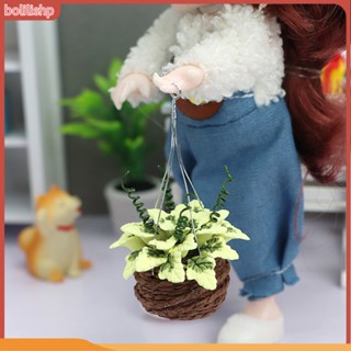 (bolilishp) บ้านตุ๊กตาไม้เมเปิ้ลจําลอง อัตราส่วน 1/12 สีเหลือง สําหรับแขวนตกแต่งบ้านตุ๊กตา