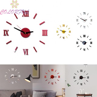 【COLORFUL】Wall Clock Acrylic Black For TV Background Home Decoration Mirror Clock