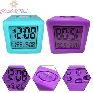 【COLORFUL】Alarm Clock 12/24 Hour System Blue Silicone Alarm Clock 1pc LED Alarm Clock