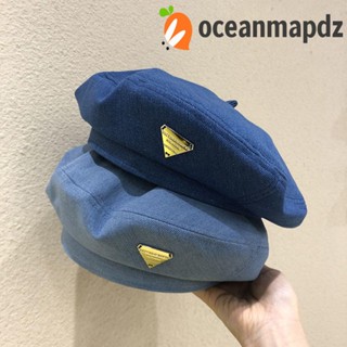 OCEANMAPDZ หมวกเบเร่ต์ หมวกคาวบอย อินเทรนด์ หรูหรา ฤดูหนาว ฤดูใบไม้ร่วง ปรับได้ ศิลปะฝรั่งเศส สําหรับผู้หญิง