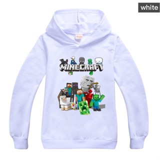 Minecraft เสื้อกันหนาว เสื้อฮู้ดดี้ ลายการ์ตูน แฟชั่นฤดูใบไม้ผลิ ฤดูใบไม้ร่วง สําหรับเด็กผู้ชาย 3-13 ปี