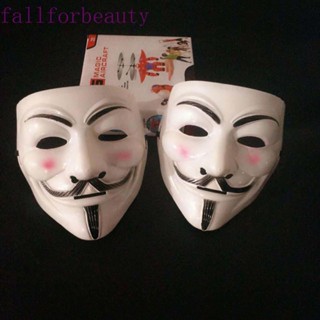 FALLFORBEAUTY V for Vendetta หน้ากากแฮกเกอร์ พลาสติก แบบเต็มหน้า พร็อพสําหรับงานปาร์ตี้