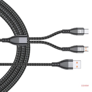 Zzz สายชาร์จ USB สายไฟไนล่อน พาวเวอร์ซัพพลาย รองรับการชาร์จอย่างรวดเร็ว