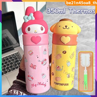 (แถมฟรี) 350ML Japan Sanrio กระติกน้ำร้อน Kuromi My Melody Cinnamoroll bottle Cartoon Stainless Steel Thermos Cup