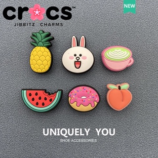 Jibbitz crocs charms หัวเข็มขัดรองเท้า อุปกรณ์เสริมรองเท้า Gourmet Series แตงโม สับปะรด พีช การ์ตูน DIY หัวเข็มขัดตกแต่ง