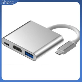 Shocc 3-in-1 อะแดปเตอร์ชาร์จ Type-c เป็น Hdmi Usb 3.0 Usb-c 3.1 สําหรับ Mac Air Pro Huawei Mate10