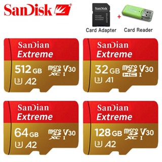 Sandisk การ์ดหน่วยความจํา 256GB การ์ด TF 1TB 32GB 64GB 128GB 512GB 16GB Micro SD SDXC SDHC Class 10 ความเร็วสูง สําหรับโดรน กล้อง WIFI MP3 MP4