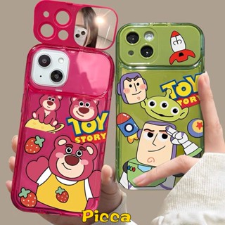 เคสโทรศัพท์มือถือนิ่ม แบบฝาพับกระจก ลายการ์ตูน Toy Story Buzz Lightyear น่ารัก สําหรับ Oppo A7 A12 A57 A3s A53 A9 A5 A77 A15 A5s A31 A15s A33 2020 A35 A77S A11K