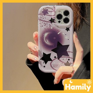 Photo Frame Airbag iPhone Case TPU Soft Clear Case Purple Moon Meteor Camera Protection Shockproof Compatible with iPhone 14 13 12 11 Pro Max XS Max XR XS 6 7 8 Plus