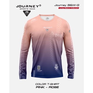 Journey เสื้อกันหนาว แขนยาว สําหรับผู้ชาย และผู้หญิง เหมาะกับการวิ่ง ออกกําลังกาย ผ้าไมโครไฟเบอร์ น้ําหนักเบา ระบายอากาศได้ดี พิมพ์ลายเต็มตัว