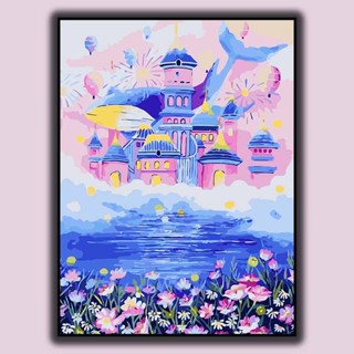 Nong Yang-30*40CM-ปลาวาฬแฟนตาซี-ระบายสีการ์ตูนตามจำนวน-ระบายสีปราสาทใต้น้ำ-ระบายสีตามตัวเลข-ภาพวาดระบายสีตามตัวเลข-การ์ตูนอะนิเมะภาพวาดสีน้ำมันดิจิตอล-ภาพวาดระบายสีตามตัวเลข