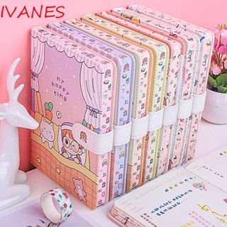IVANES สมุดโน๊ตบุ๊ค ปกหนัง PU ปกแข็ง สีพื้น สําหรับสํานักงาน โรงเรียน
