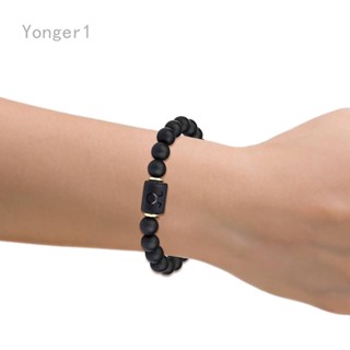 Yonger สร้อยข้อมือ ประดับลูกปัดนิล สีดํา ของขวัญเพื่อนที่ดีที่สุด สําหรับผู้หญิง ราศี