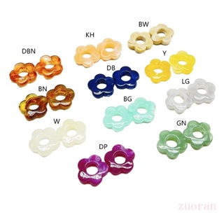 Zuo ลูกปัดอะคริลิค ลายดอกไม้ 13 สี สําหรับทําเครื่องประดับ สร้อยข้อมือ ต่างหู DIY 20 ชิ้น