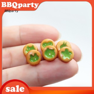 &lt;BBQ&gt; คุกกี้จิ๋ว 3D อุปกรณ์เสริม สําหรับบ้านตุ๊กตา บิสกิต 6 ชิ้น