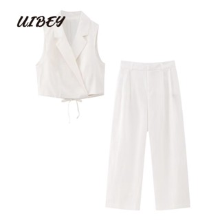 Uibey เสื้อกั๊กแขนกุด อเนกประสงค์ + กางเกงขาสั้น เอวสูง 3754